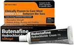 Prescription strength butenafine hydrochloride cream for itchy feet and ringworm treatment.