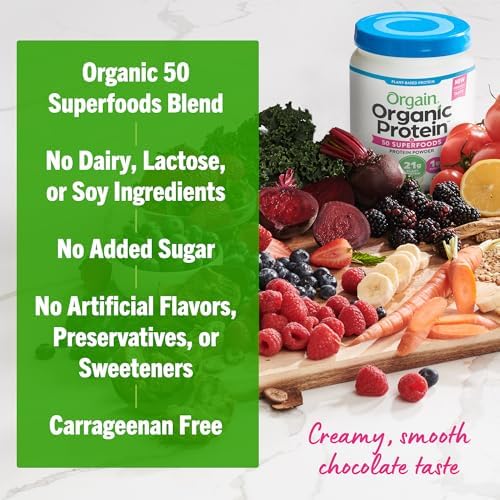 Vegan and organic certification seals on Orgain packaging