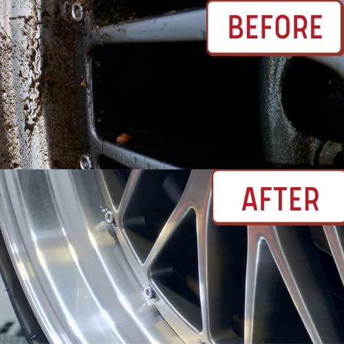 Oesee long handle rim cleaner brush reaching deep inside a car wheel barrel safely