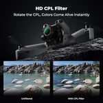Snap-fit design K&F Concept lens filters mounted on drone