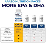 Arazo Nutrition burpless lemon flavored fish oil capsules close up view