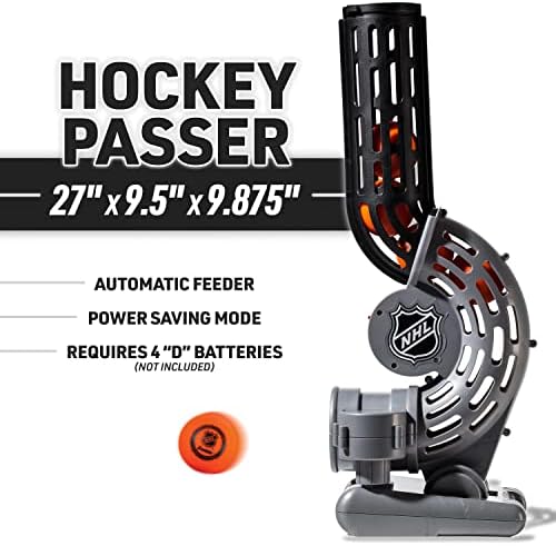 Franklin Sports automatic hockey passing machine with LED ready light indicator for shooting practice.