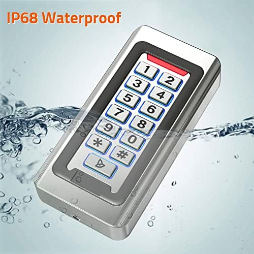 AMOCAM weatherproof security keypad showing close up detail of the anti tamper hexagonal star screw design.