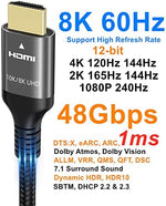 Official HDMI certification label on the packaging of the Ubluker forty eight Gbps cable.