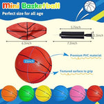 Six vibrant colored mini toy basketballs for kids