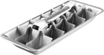 Smowfes stainless steel ice cube tray front view metal mold