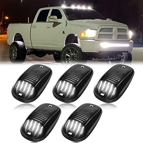 Close up view of the durable polycarbonate plastic housing on the R And F Auto smoked cab marker lights.