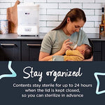 Hygiene focused steam sterilizer for newborn milk bottles and pacifiers