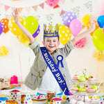 Hariendny Birthday Boy hat king crown dress-up set components