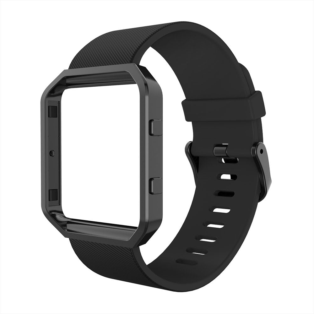 Simpeak Sport Band Compatible with Fitbit Blaze Smartwatch Sport Fitness, Silicone Wrist Band with Meatl Frame Replacement for Fitbit Blaze Men Women - Image 9