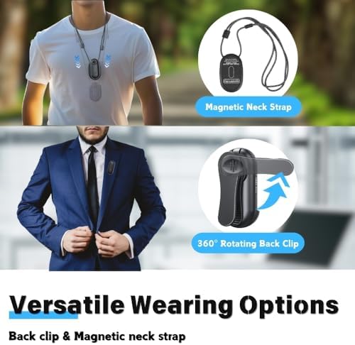 SHPTDJTIC 4K mini chest camera attached to clothing using the 360-degree rotating clip