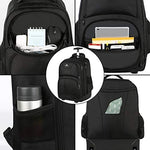 Matein convertible trolley suitcase showing padded shoulder straps tucked into back compartment
