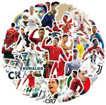 Close up of CR7 aesthetic decals for laptop decoration