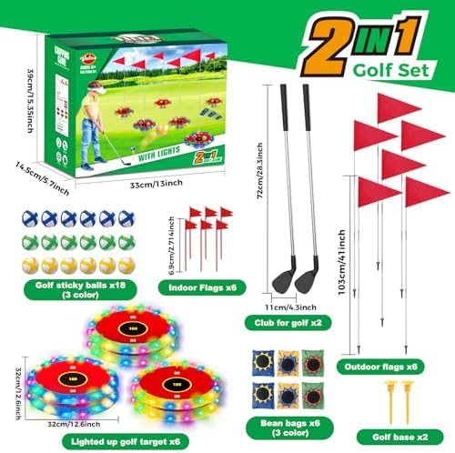 Vatos 2-in-1 golf and bean bag toss game for yard