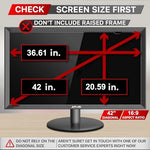 Close up view of a forty two inch widescreen monitor displaying the anti glare matte side finish