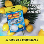 Back side of Drain Weasel disposal cleaner packaging showing instructions