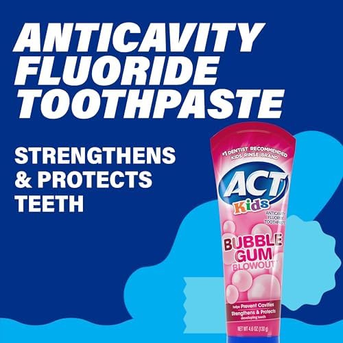 Child-friendly pink bubble gum blowout toothpaste tube for daily oral hygiene.