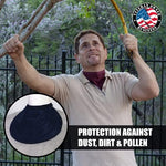 Navy Burgundy and White mesh stoma covers for post-surgery neck protection