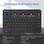 Fintie imported bluetooth keyboard package contents including slim black keyboard and charging cable