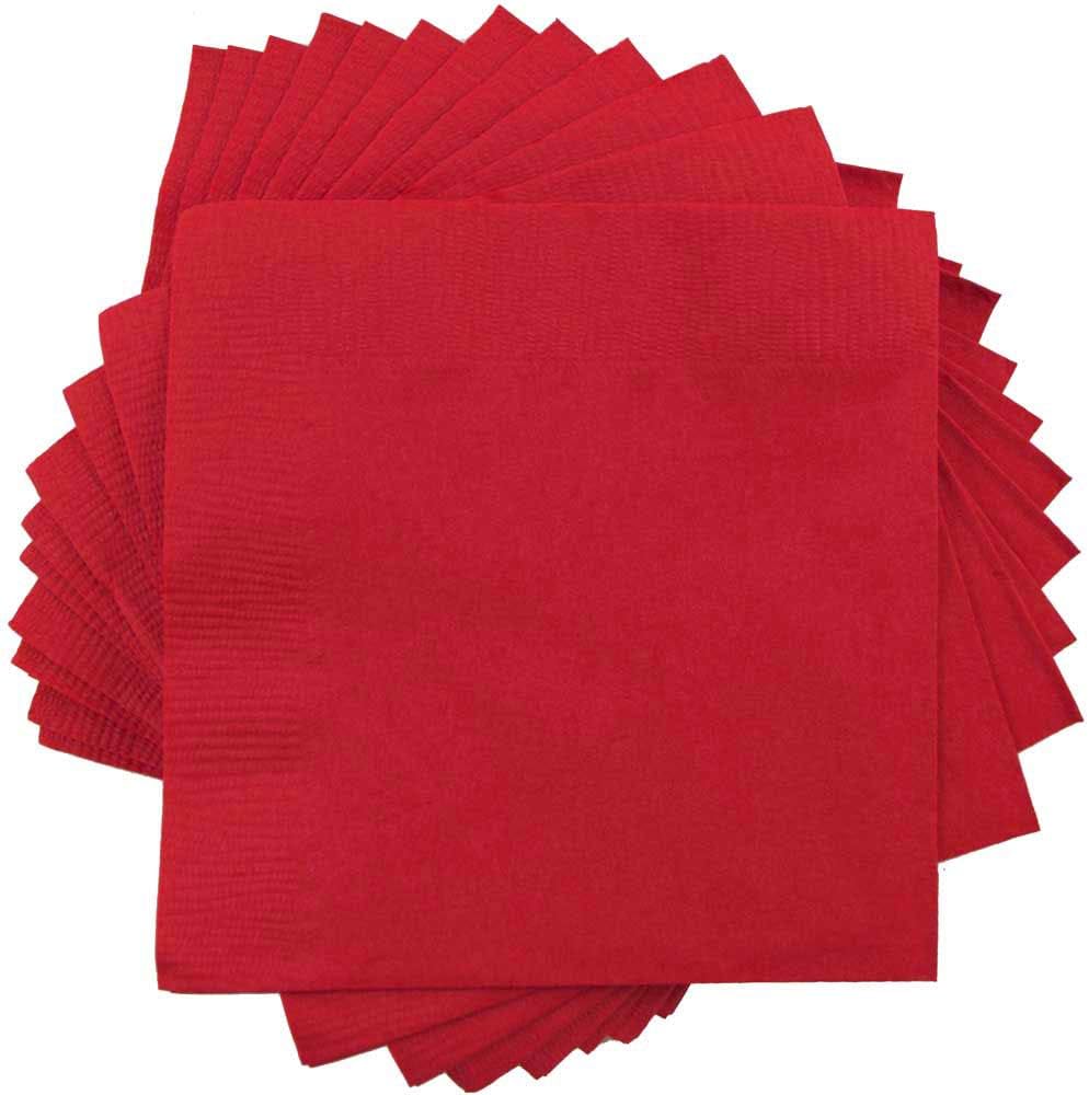 JAM Paper Small Beverage Napkins Red pack of 50 front view party supplies