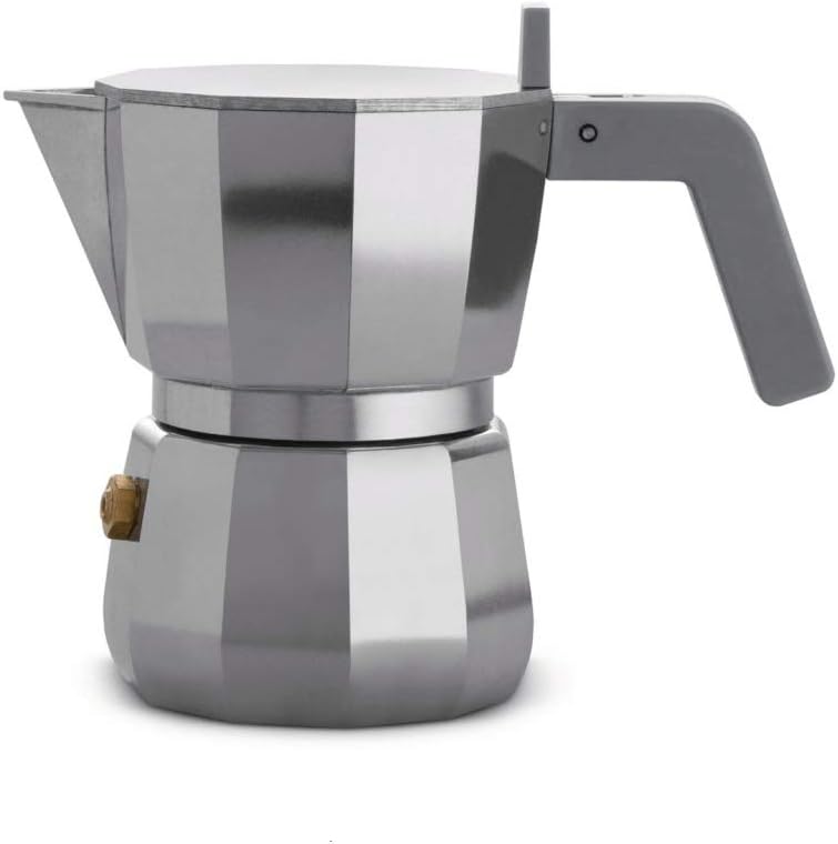 Alessi Moka Espresso Maker top view showing flat lid and chamber