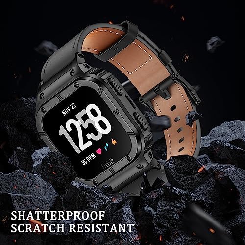 Unibody snap on heavy duty metal bumper protector compatible with Fitbit Versa series