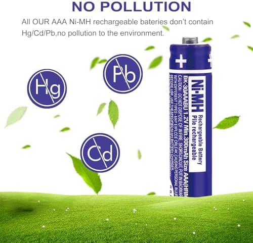 Four pieces of pre-charged 1.2V AAA 300mAh rechargeable cells in premium retail packaging