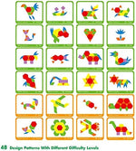 Children playing with imported SpriteGru wooden tangram shape puzzles for fine motor skills