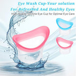 Manual air pressure eye cleaner tool being used for soothing tired eyes.