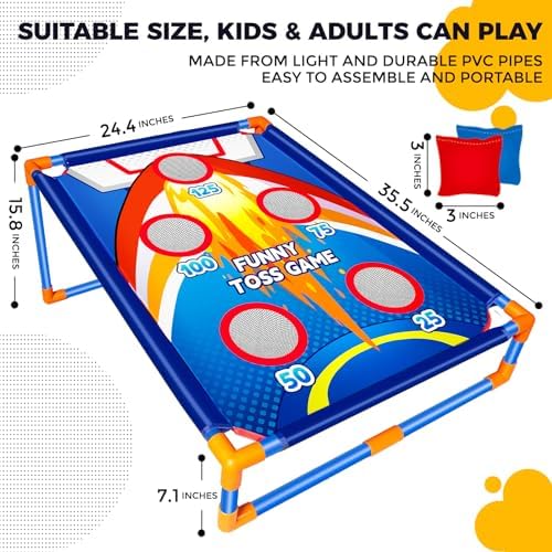 Aberlls bean bag toss board with scoring holes and bags