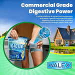Back packaging labels of Walex septic system care showing chemical free ingredients and details.