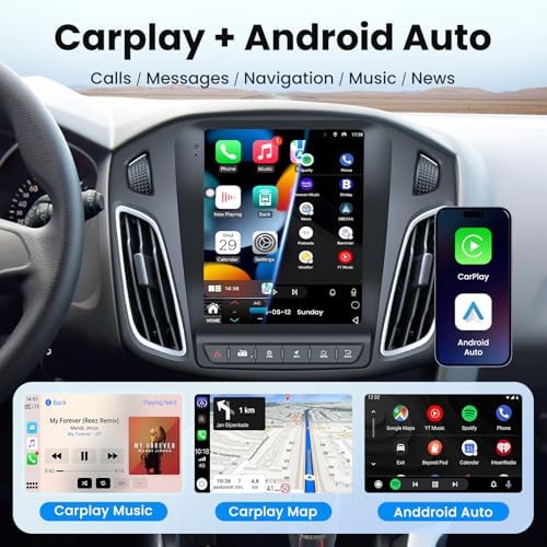 Jerqry Android car stereo showing Apple CarPlay connection interface map screen