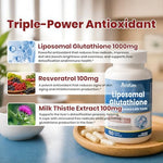 Nature Echo Liposomal Glutathione ingredients and benefits infographic