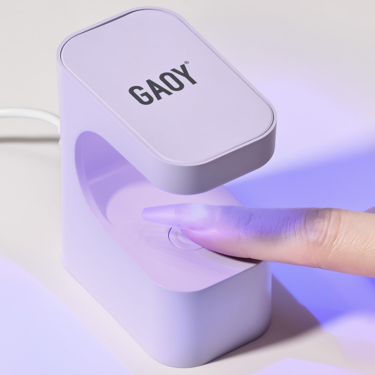 GAOY Mini UV Light for Gel Nails, Small Curing Light with 2 Timers, U-Shaped LED Nail Lamp for Fast Curing, Purple - Image 1