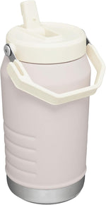 Stanley insulated stainless steel half-gallon water jug with built-in handle.