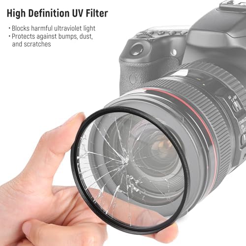 Neewer 67mm ND4 neutral density filter mounted on camera
