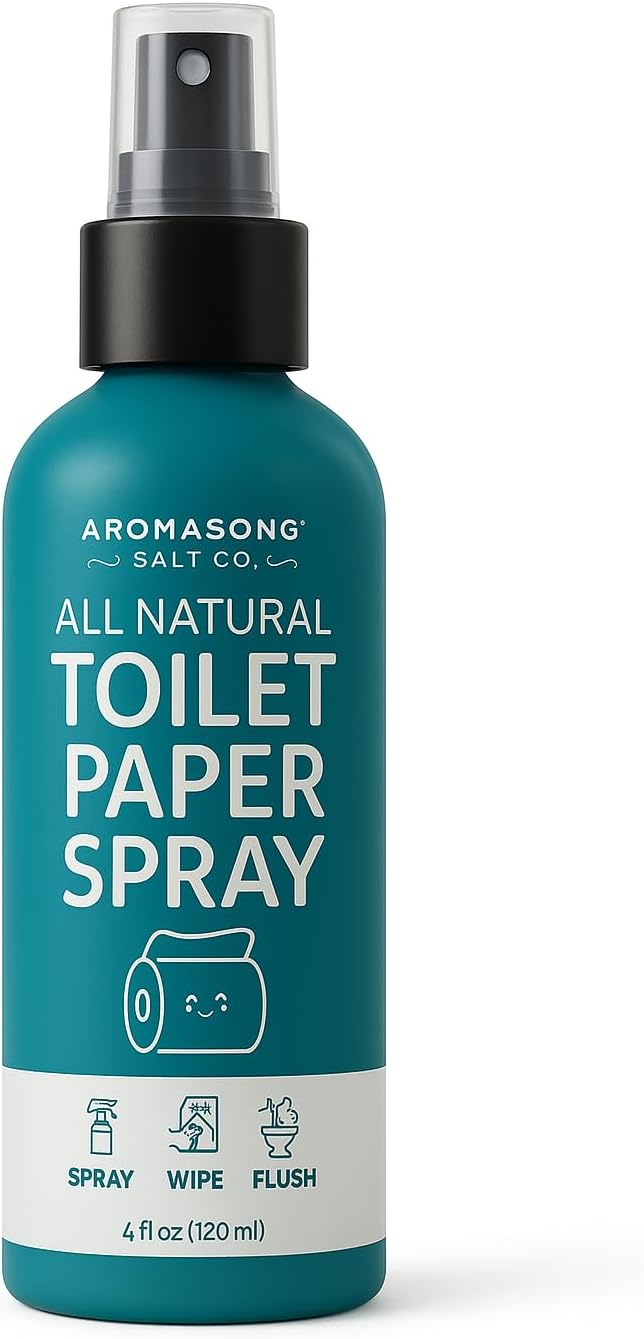 Aromasong 100% Natural cleansing wipe Paper Spray for wiping – Toilet Paper Moistener for Personal Cleansing - Septic Safe, 4 fl oz bottle - Image 1