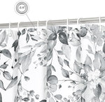 Reinforced top header with rust proof metal grommets on a premium bathroom curtain
