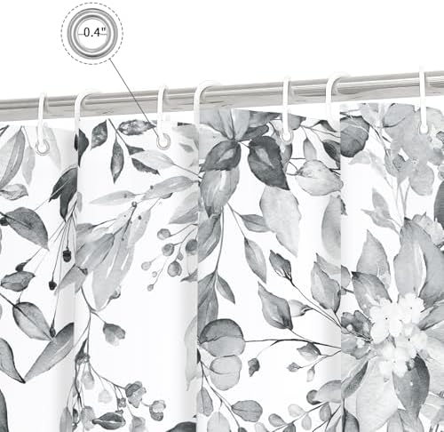 Reinforced top header with rust proof metal grommets on a premium bathroom curtain