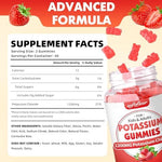 Softbear sugar free strawberry flavor potassium supplement bottle showing product facts