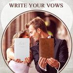 Pair of Eccliy wedding vow books with protective flannel gift bags