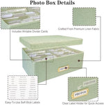 Adjustable dividers inside Sprsthai photo storage container
