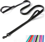Luminous reflective threading detail on pink heavy duty dog lead