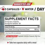 Dedicad Black Cohosh vegetarian supplement facts panel