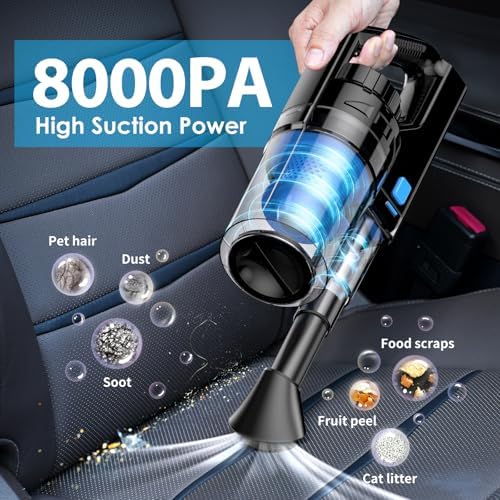 Handheld car vacuum cleaner with attachments from the NIKCOSMK professional interior cleaning kit