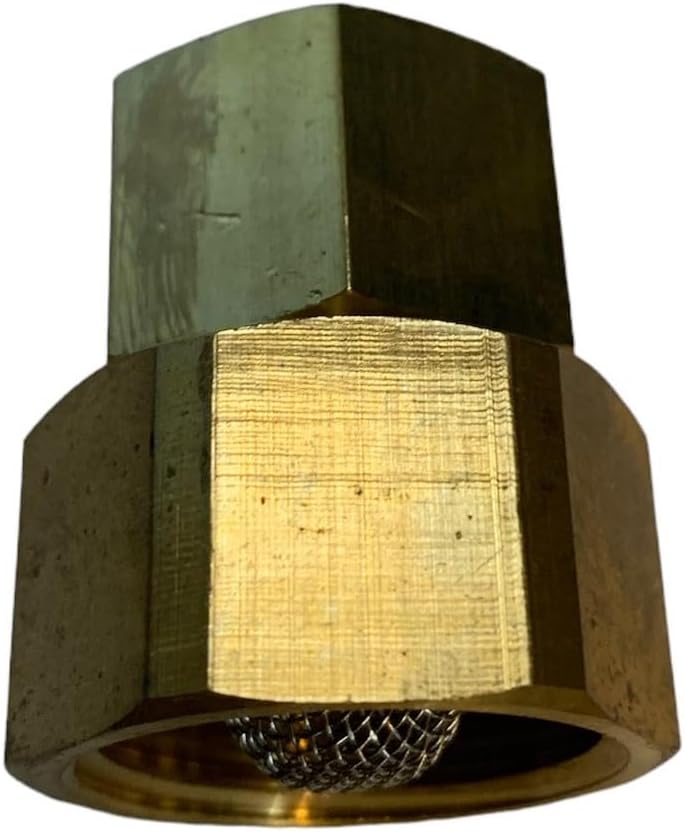 Sellerocity brass adapter showing garden hose thread connection