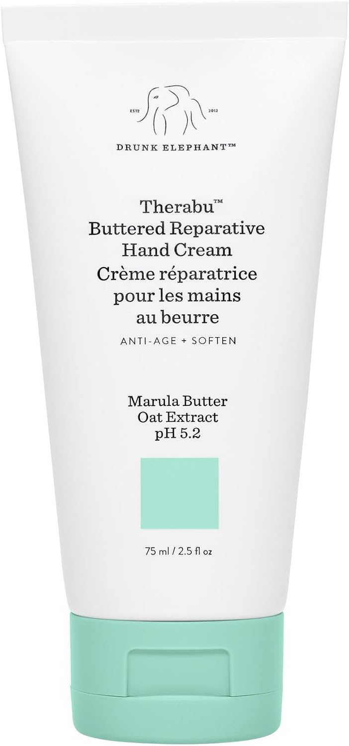 Drunk Elephant Therabu Buttered Reparative Hand Cream 75 milliliters front packaging view