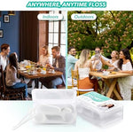 Side view angle of the generic transparent plastic container showcasing the uniform layout of premium white flossers.