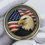 HYuMCCyhT gold-plated patriotic challenge token showcasing the precise 1.57 inches diameter and 0.12 inches thickness scale