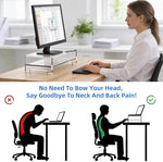 Aesthetic clear computer stand elevating a premium laptop on a modern office desk